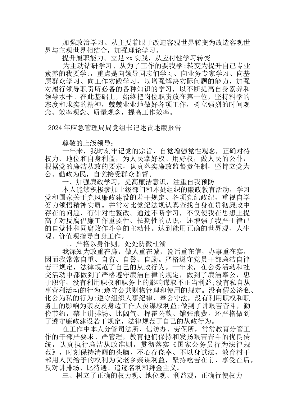 2024年应急管理局局党组书记述责述廉报告_第2页