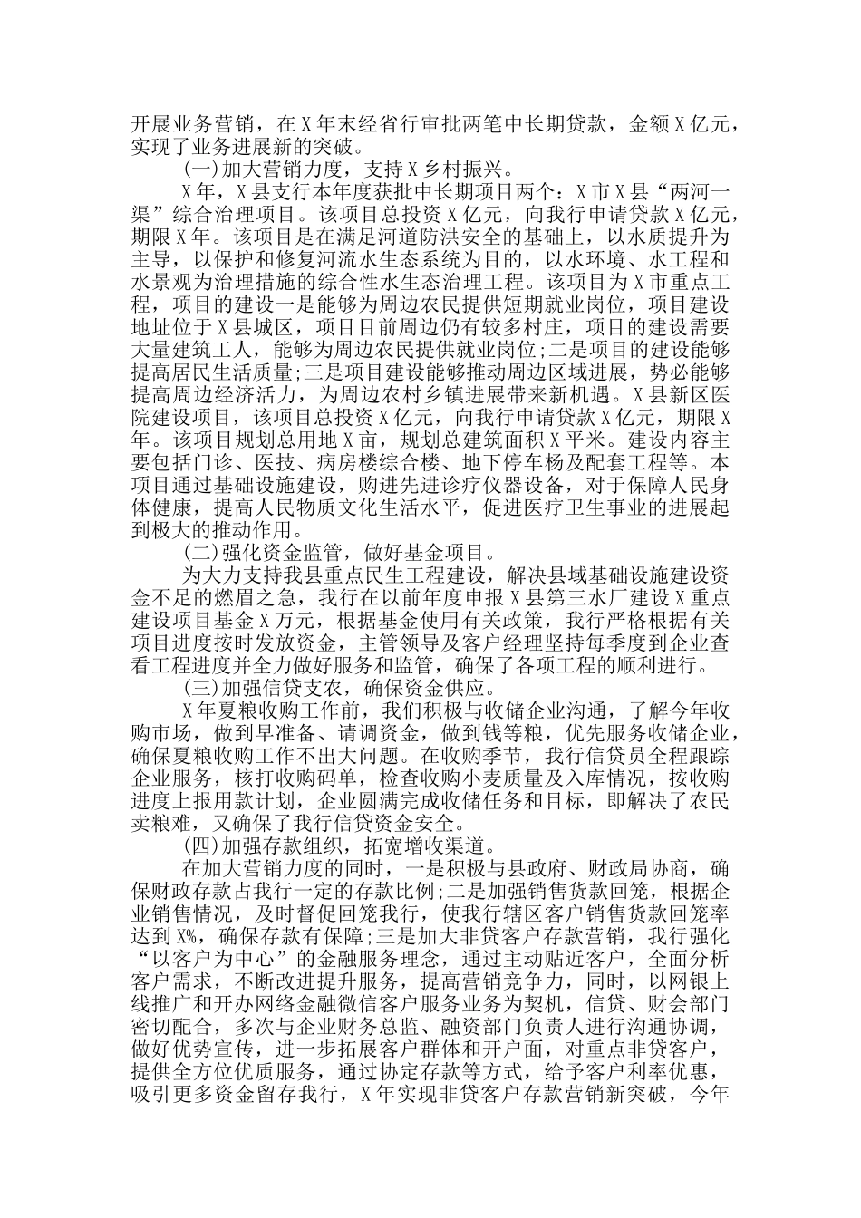 2024年度X县银行行长述职报告模板_第2页