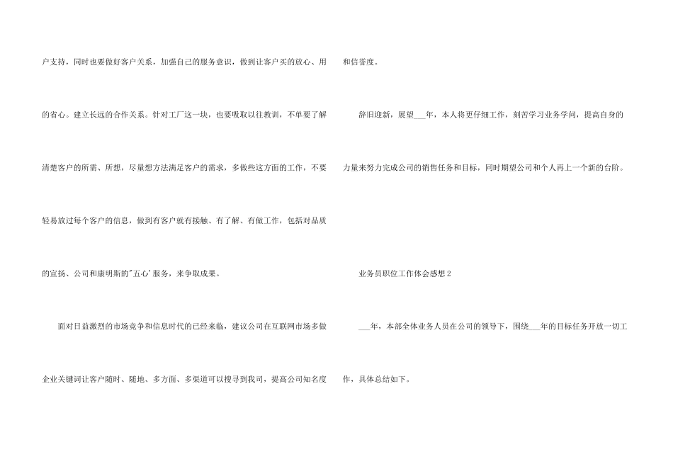 2024年度业务员职位工作体会感想3篇_第3页