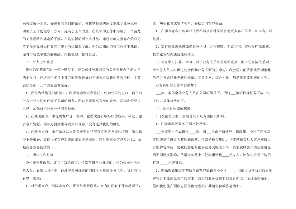 2024年度业务员职位工作体会感想_第2页