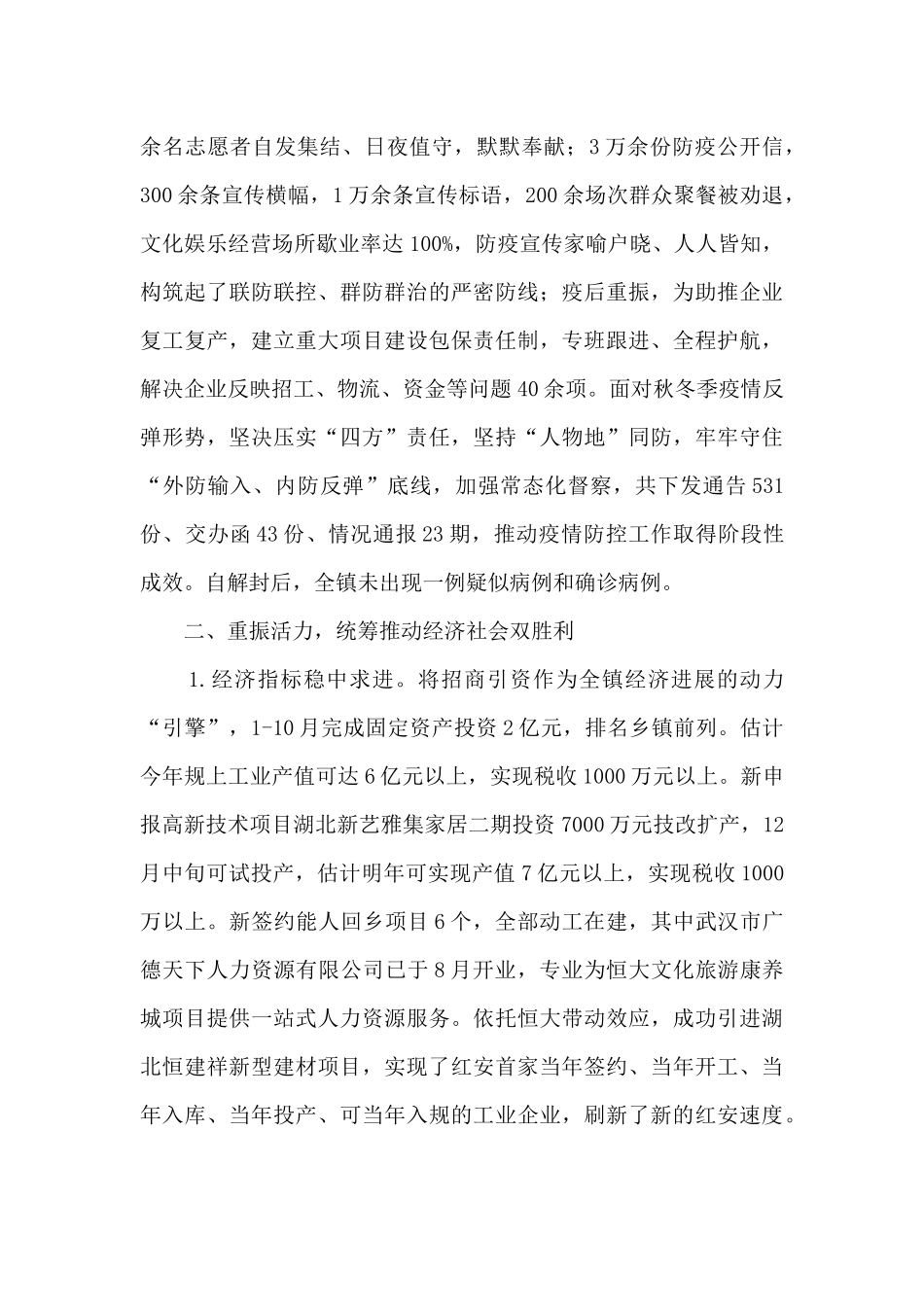 2024年度乡镇整体工作总结_第2页