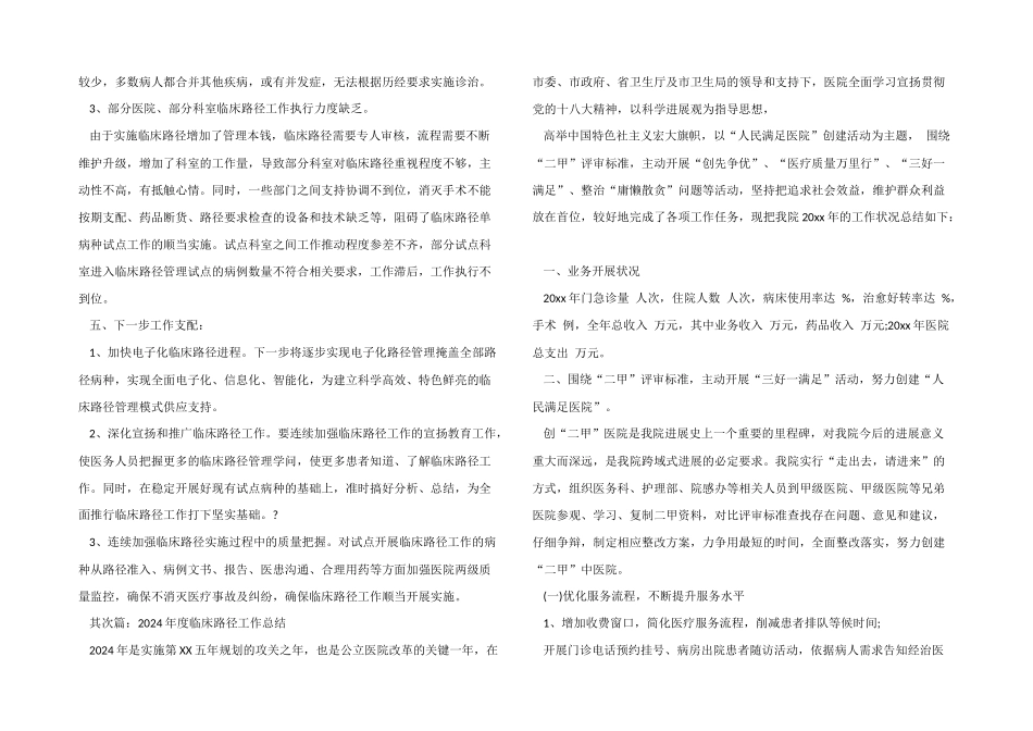2024年度临床路径工作总结_第2页