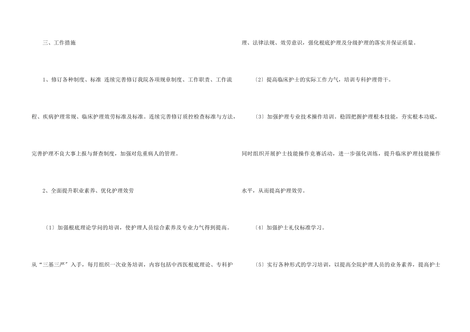 2024年度优质护理工作计划_第2页