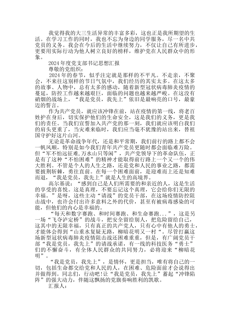 2024年度党支部书记思想汇报三篇_第3页