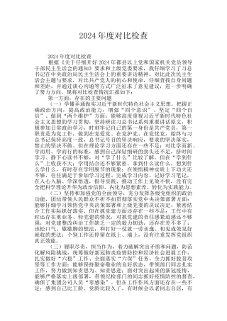 2024年度对照检查
