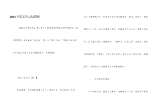 2024年度工作总结简短