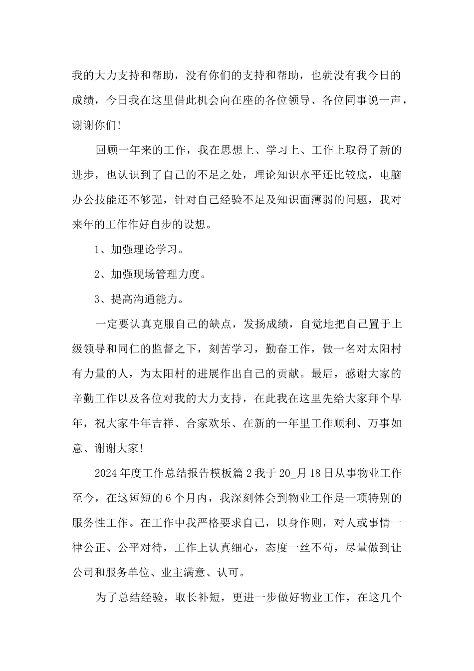 2024年度工作总结报告模板9篇_第2页