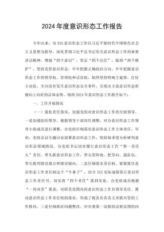 2024年度意识形态工作报告