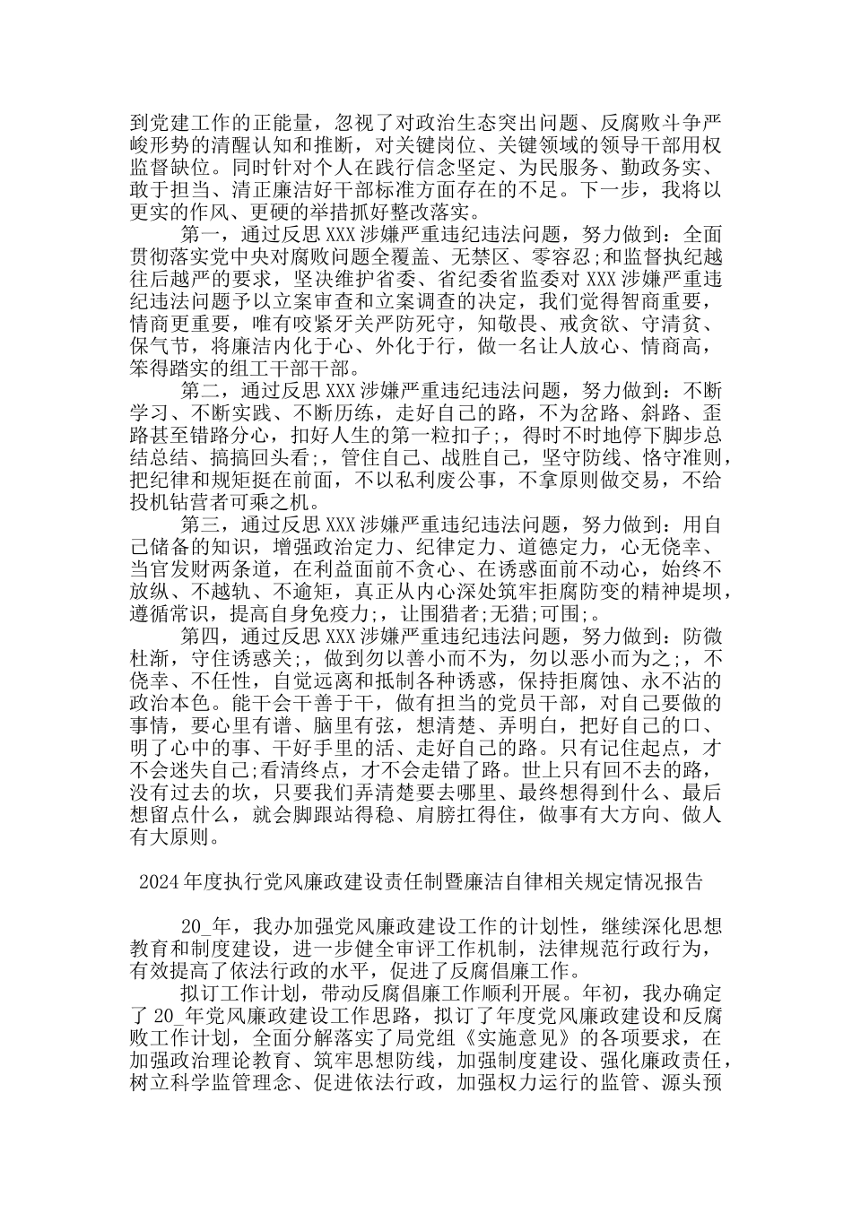 2024年度执行党风廉政建设责任制暨廉洁自律相关规定情况报告_第3页