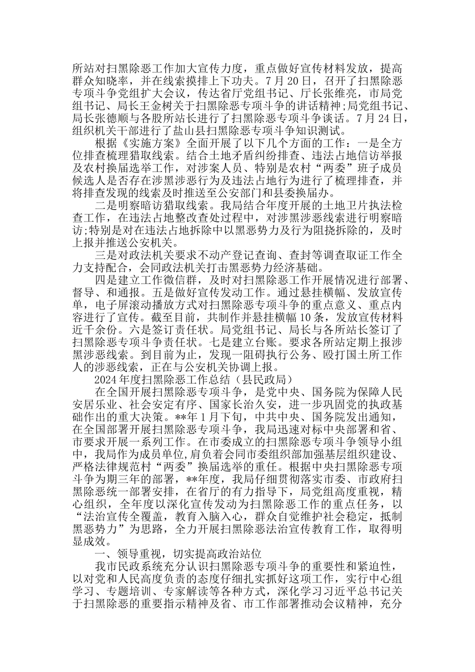 2024年度扫黑除恶工作总结_第3页