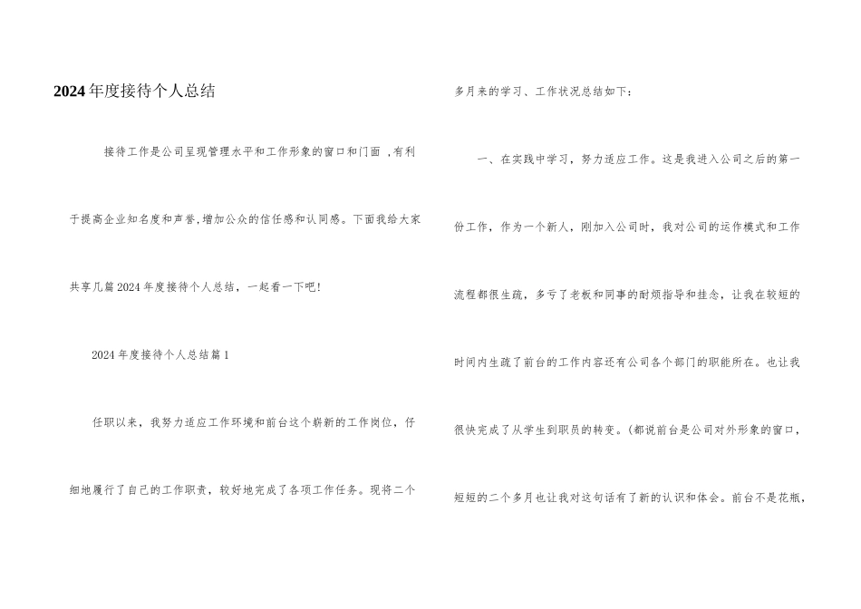 2024年度接待个人总结_第1页