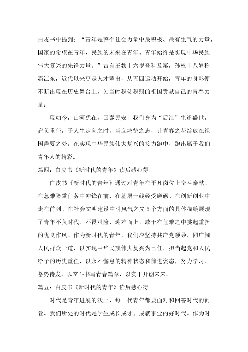 2024年度白皮书《新时代中国青年》读后感心得优选7篇_第2页