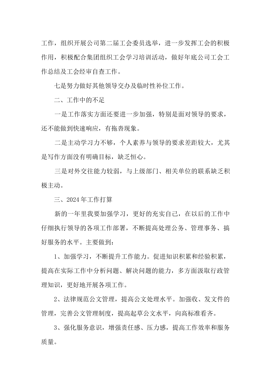 2024年度综合文秘个人工作总结_第3页