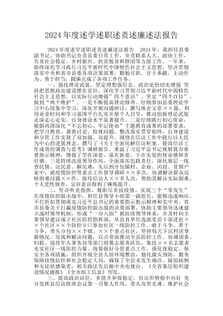 2024年度述学述职述责述廉述法报告