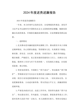 2024年度述责述廉报告