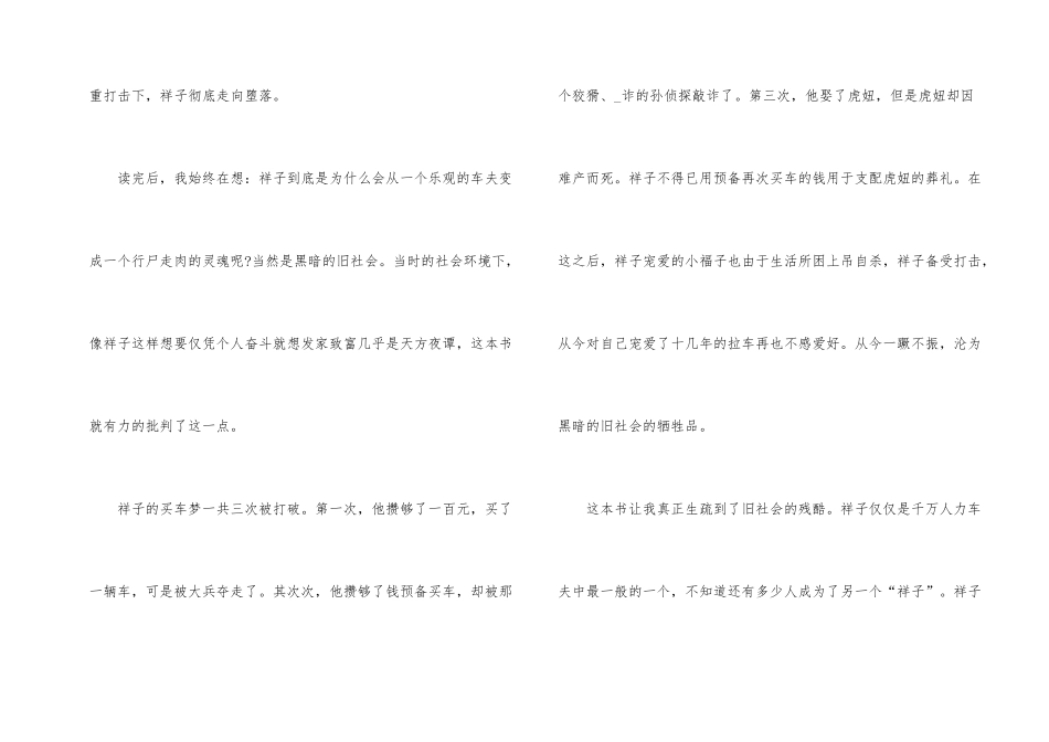 2024年度骆驼祥子读书体会5篇_第2页