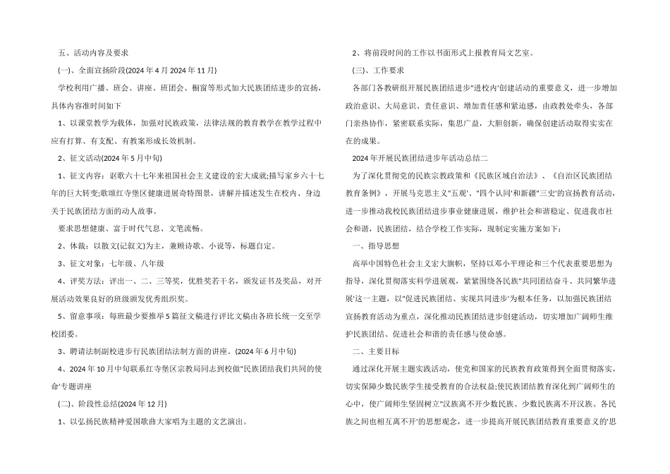 2024年开展民族团结进步年活动总结_第2页