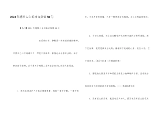 2024年感悟人生的格言集锦88句