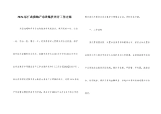 2024年打击房地产非法集资活动工作方案