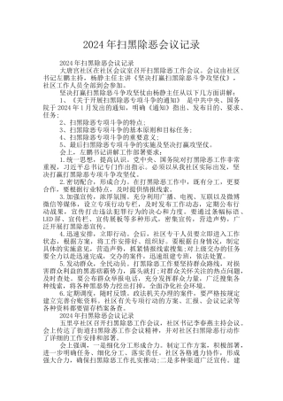 2024年扫黑除恶会议记录