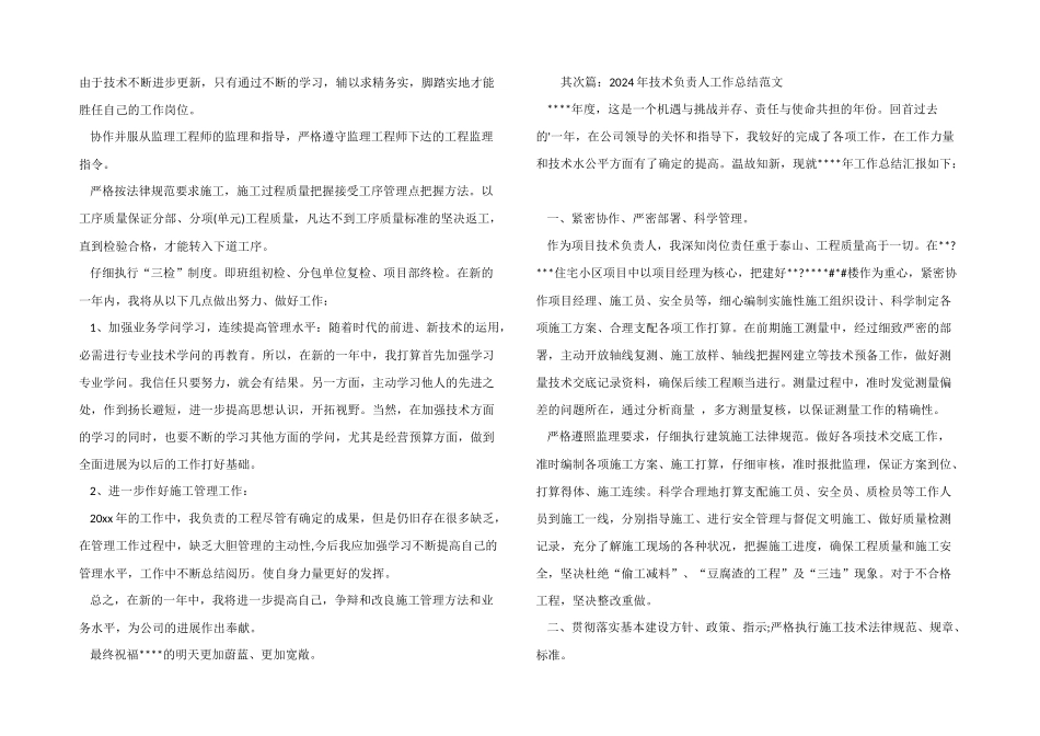 2024年技术负责人工作总结_第2页