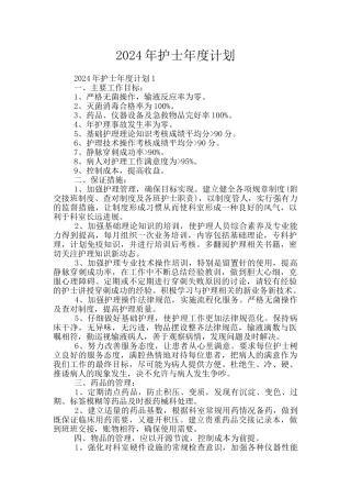 2024年护士年度计划