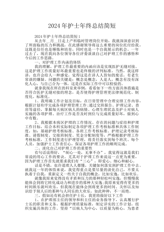 2024年护士年终总结简短