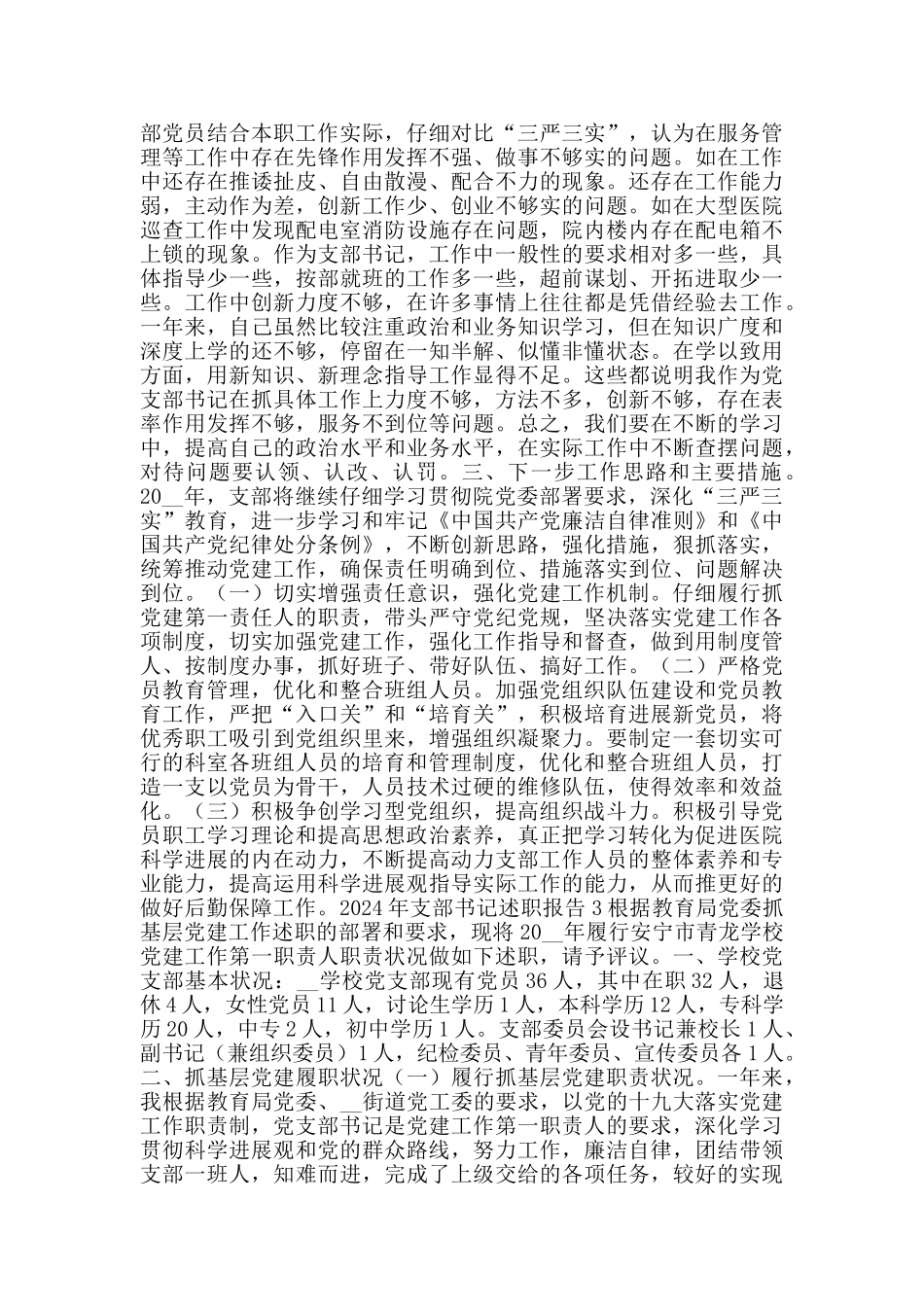 2024年支部书记述职报告范文五篇_第3页