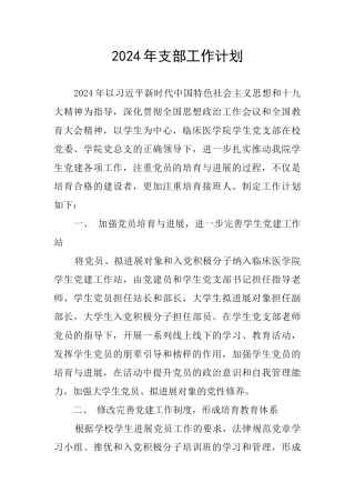 2024年支部工作计划