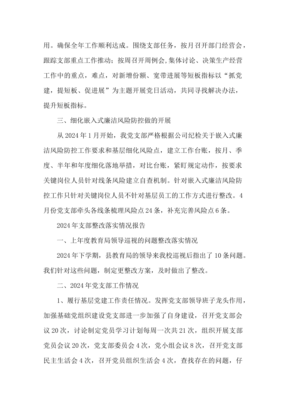 2024年支部整改落实情况报告_第2页