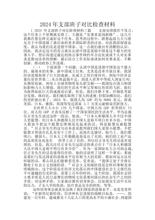 2024年支部班子对照检查材料