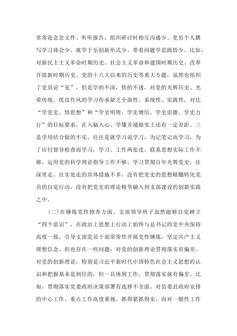 2024年支部班子对照检查材料党史_第2页