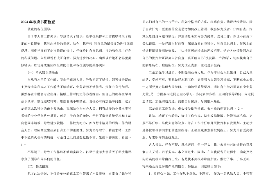 2024年政府书面检查_第1页