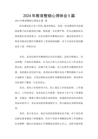 2024年教育整顿心得体会5篇