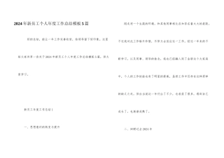 2024年新员工个人年度工作总结模板5篇