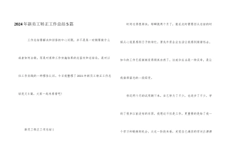 2024年新员工转正工作总结5篇