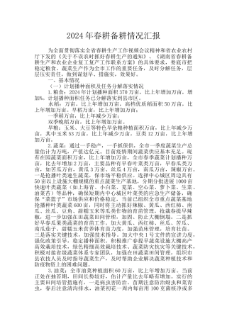 2024年春耕备耕情况汇报