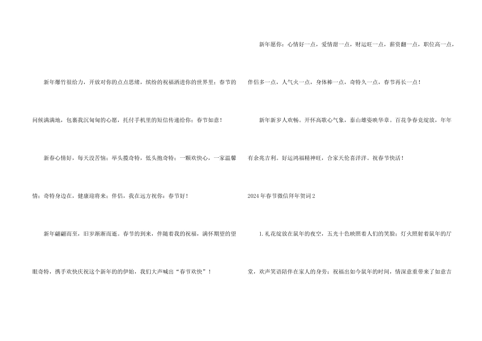 2024年春节微信拜年贺词_第2页