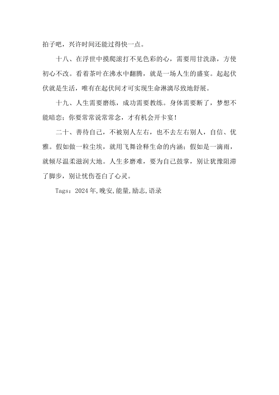 2024年晚安正能量励志语录_第3页