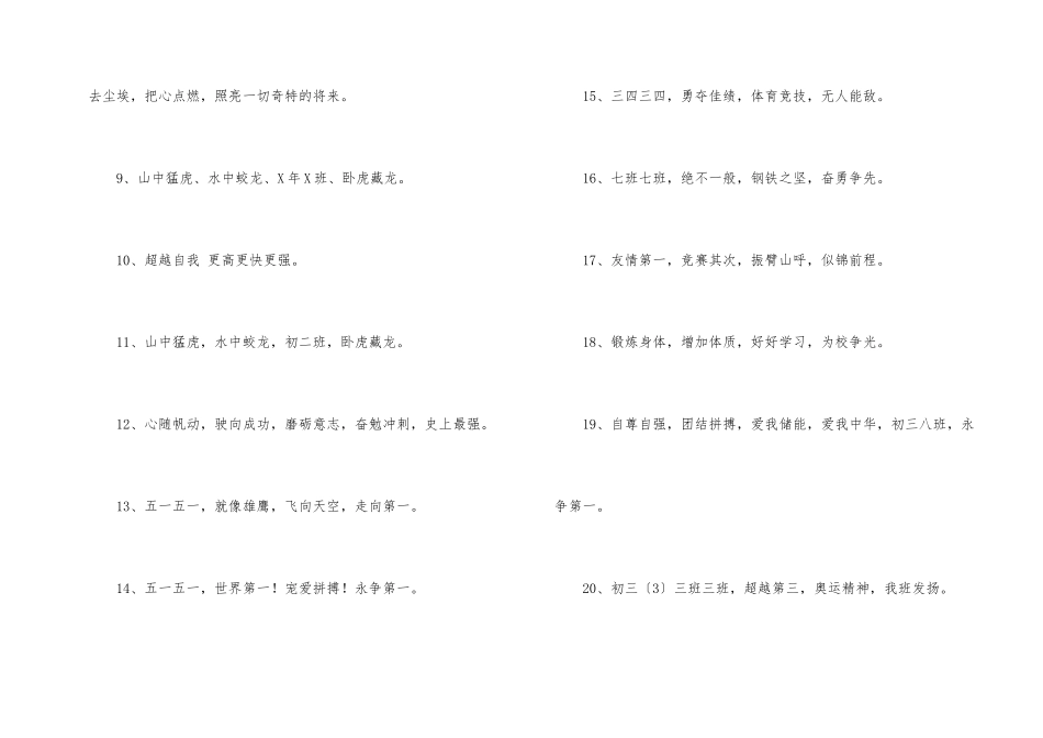 2024年有凝聚力的运动会口号42句_第2页