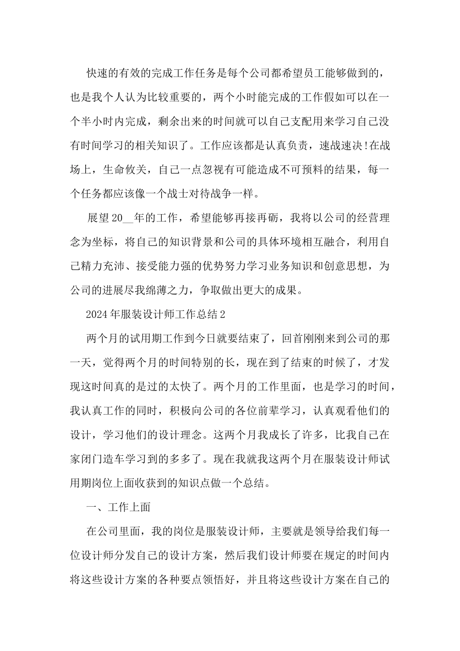 2024年服装设计师工作总结5篇_第2页