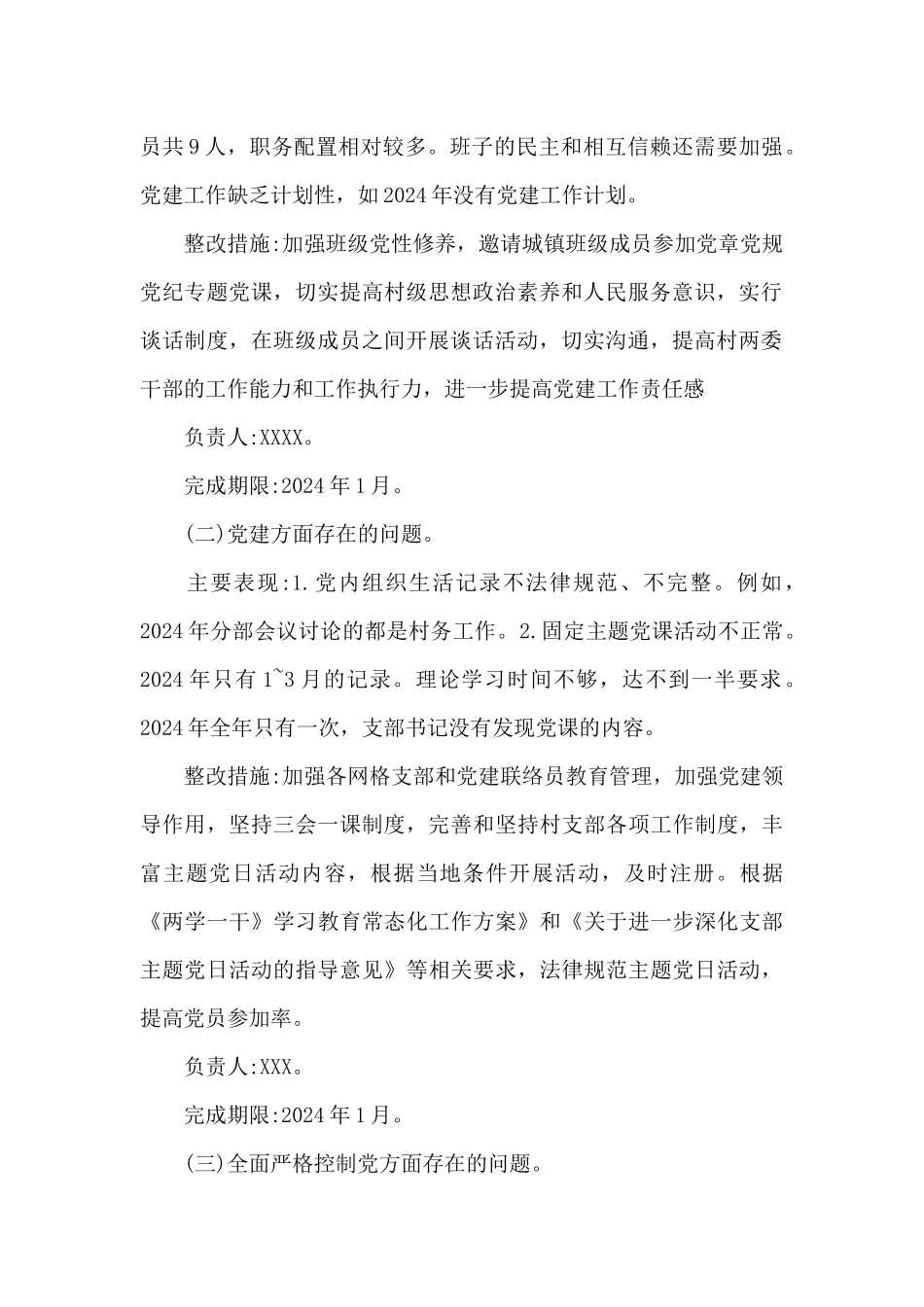 2024年村党支部巡察反馈意见整改方案_第2页