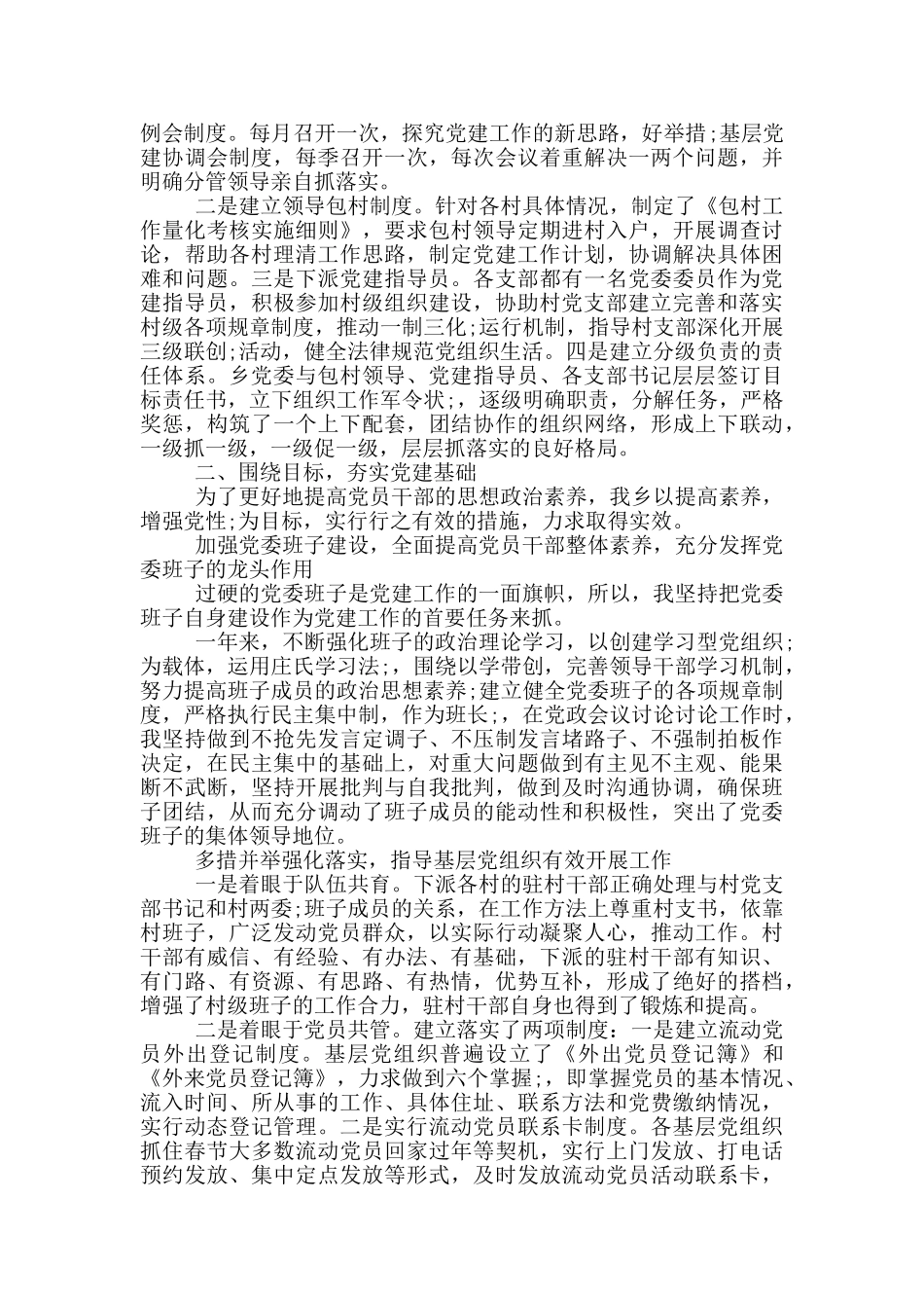 2024年村干部副书记述职报告范文_第2页
