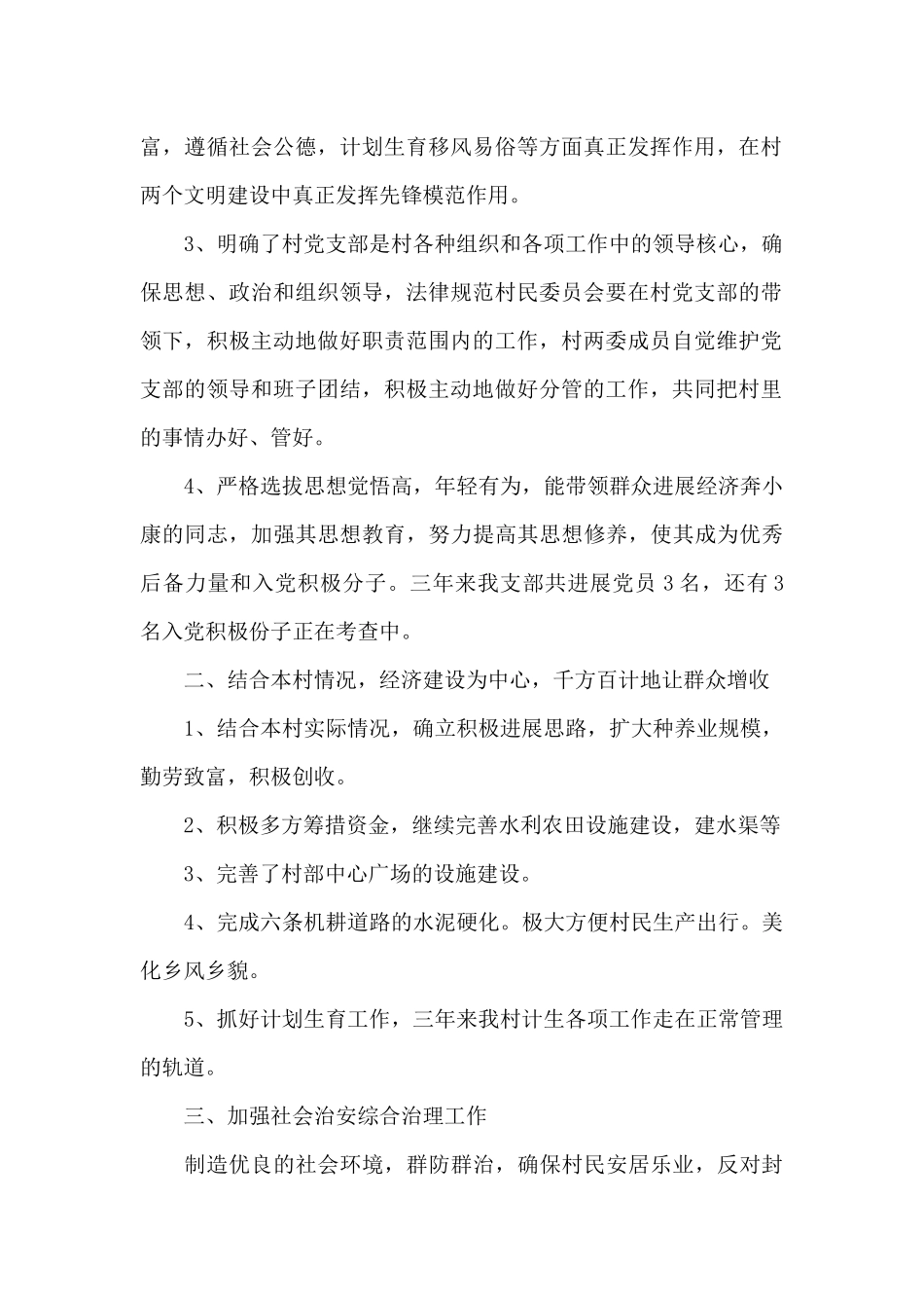 2024年村支书个人工作总结_第2页