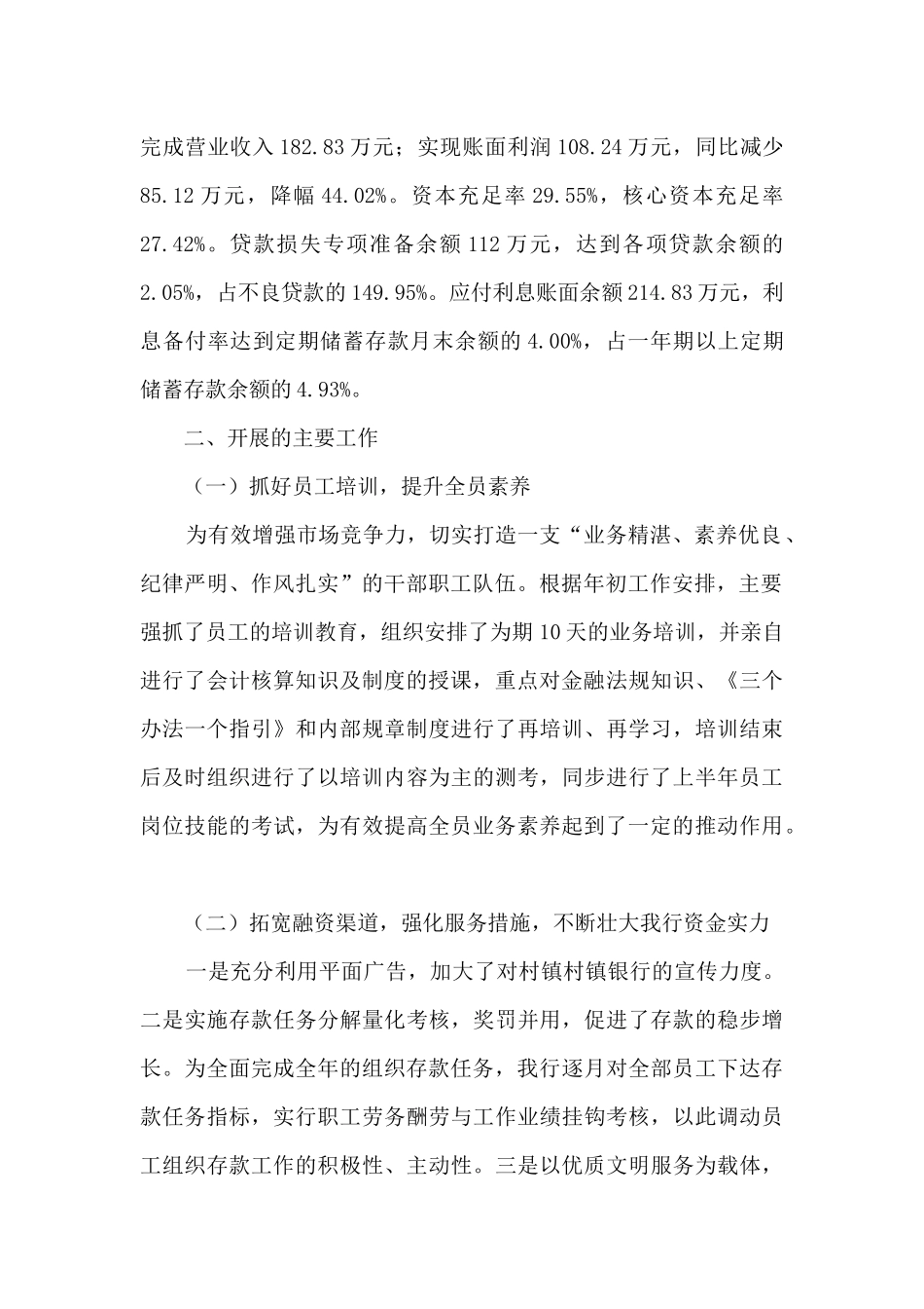 2024年村镇银行工作总结_第2页