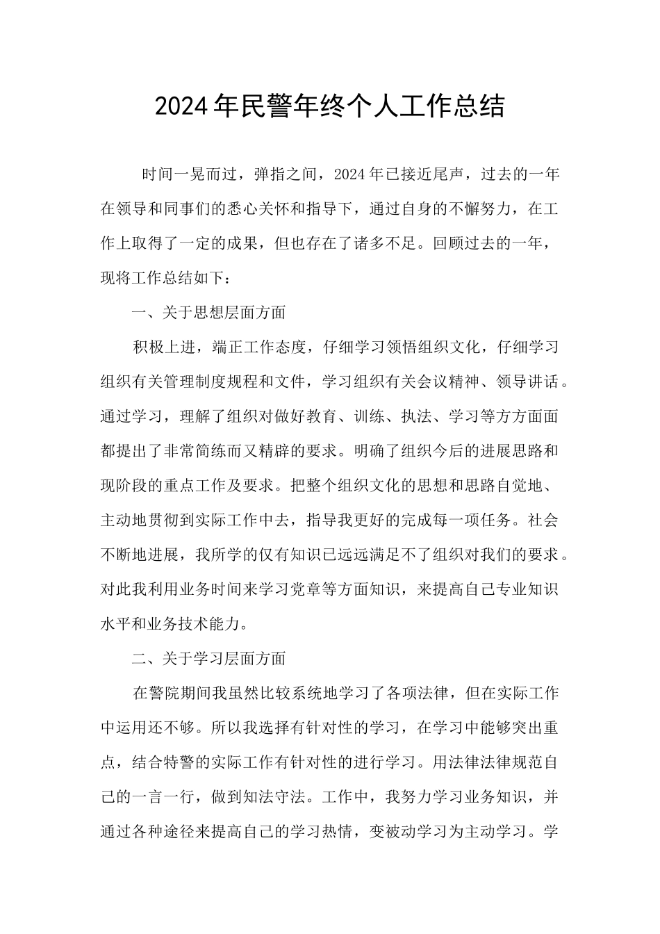 2024年民警年终个人工作总结_第1页