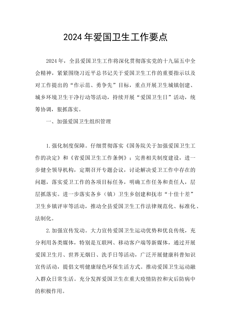 2024年爱国卫生工作要点_第1页