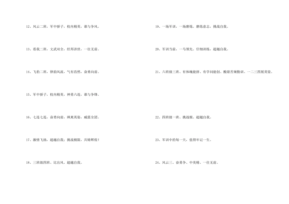 2024年班级军训的口号锦集35条_第2页