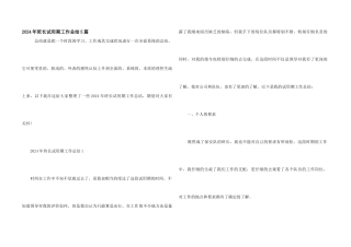 2024年班长试用期工作总结5篇