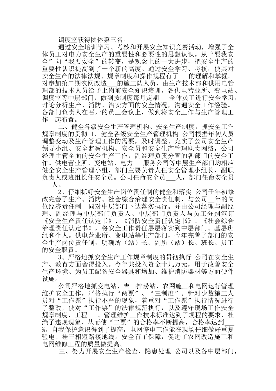 2024年电力公司安全工作总结_第2页